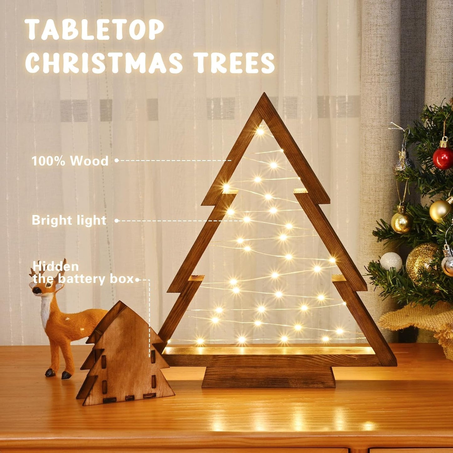 Merry Humblise™ Trees - Wooden Lighted Christmas Trees
