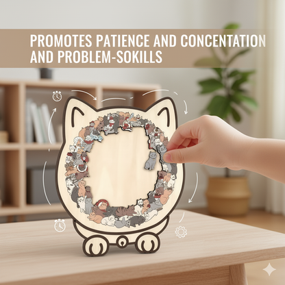 🎁Christmas Sale 49% OFF🎅135-Piece Morandi-Colored Cat Shaped Wooden Jigsaw Puzzle