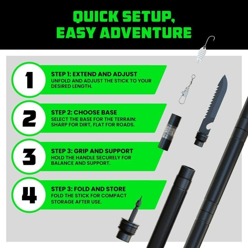 💥LAST DAY SALE 50%OFF💥 - Tactical Hiking Stick with Integrated Survival Kit